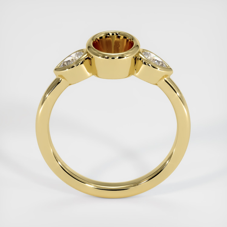 18K Yellow Gold Three Stone Ring Setting