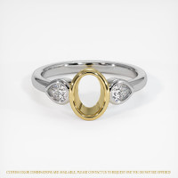 18K Yellow & White Three Stone Ring Setting Image