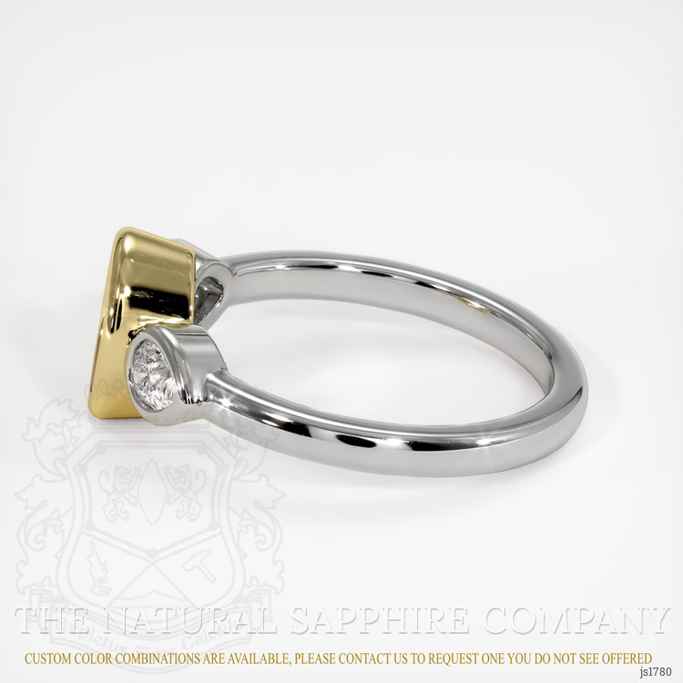 18K Yellow & White Three Stone Ring Setting