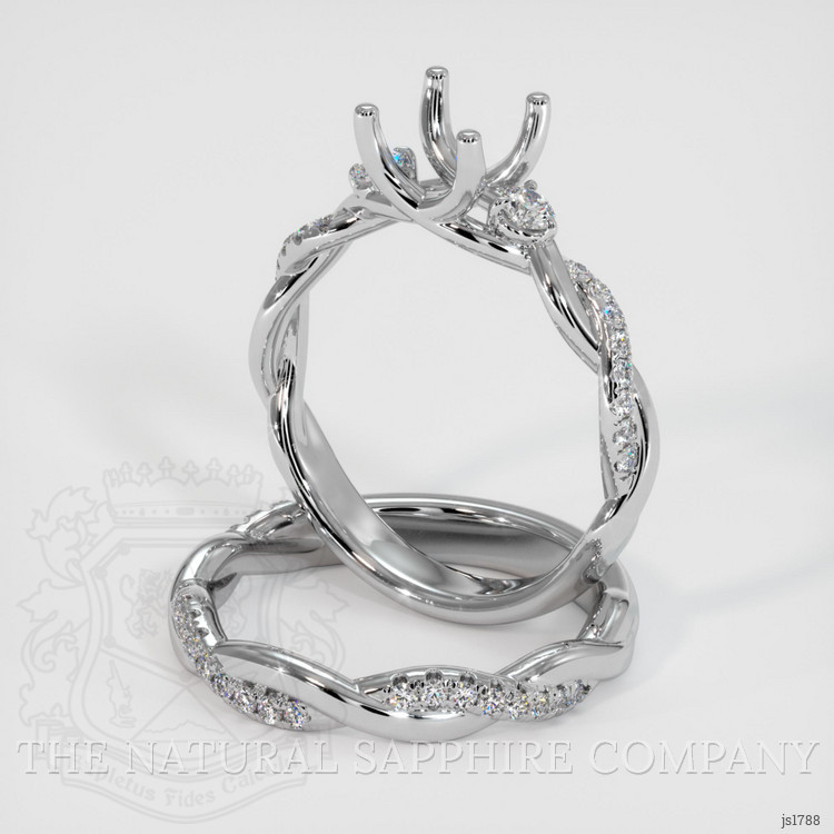 Platinum 950 Three Stone Ring Setting