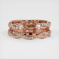 14K Rose Gold Three Stone Ring Setting Image