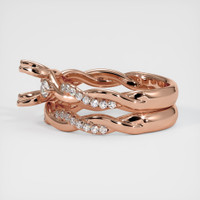 14K Rose Gold Three Stone Ring Setting Image