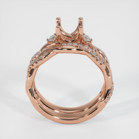 14K Rose Gold Three Stone Ring Setting Image