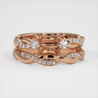 18K Rose Gold Three Stone Ring Setting Image