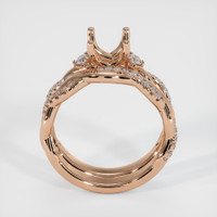 18K Rose Gold Three Stone Ring Setting Image
