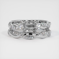 10K White Gold Three Stone Ring Setting Image