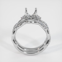 10K White Gold Three Stone Ring Setting Image