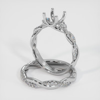 10K White Gold Three Stone Ring Setting Image