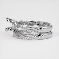 14K White Gold Three Stone Ring Setting Image