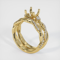 10K Yellow Gold Three Stone Ring Setting Video