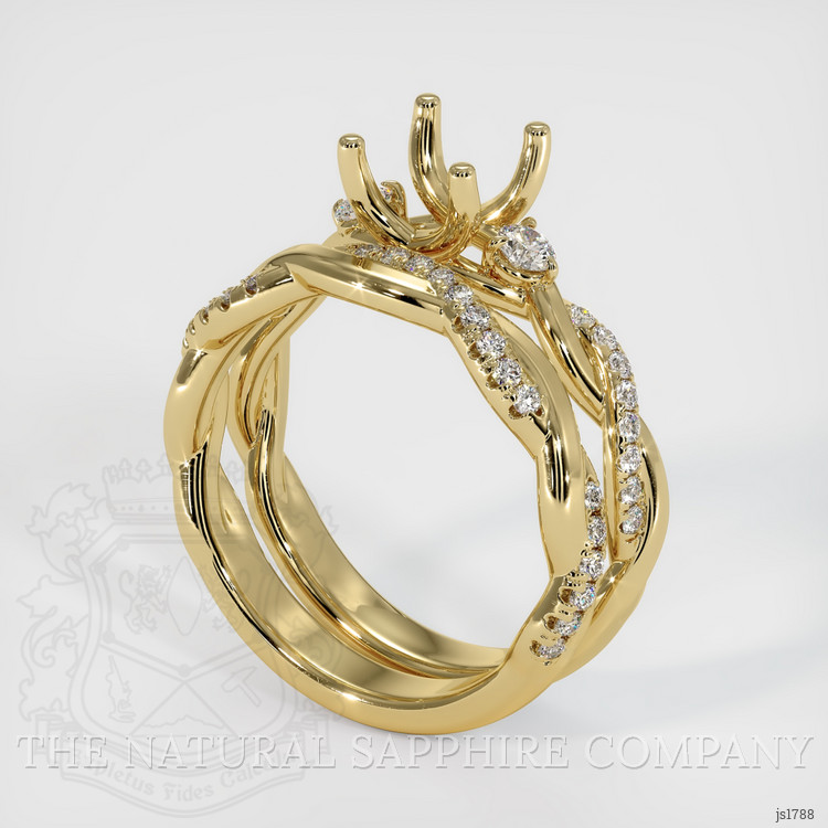 10K Yellow Gold Three Stone Ring Setting