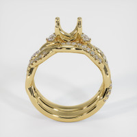 10K Yellow Gold Three Stone Ring Setting Image