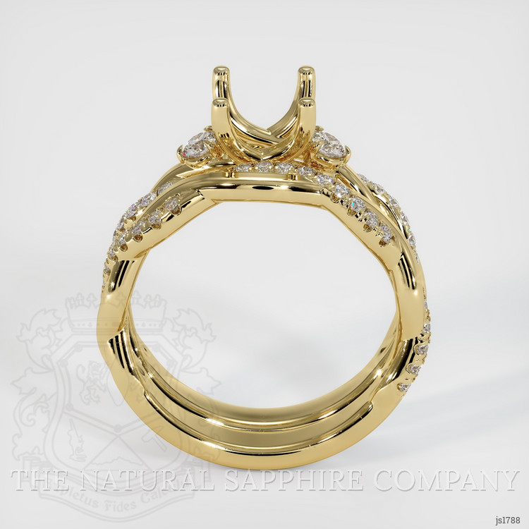 10K Yellow Gold Three Stone Ring Setting
