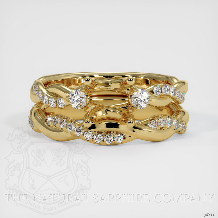 14K Yellow Gold Three Stone Ring Setting