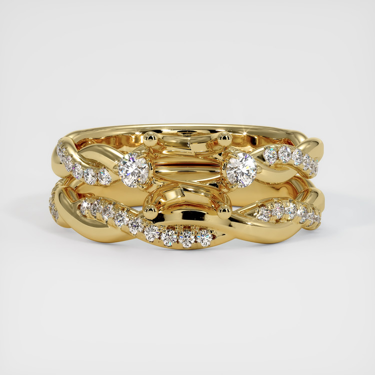 14K Yellow Gold Three Stone Ring Setting