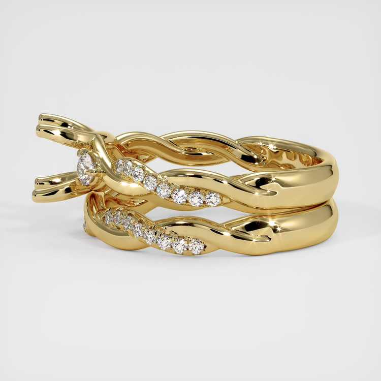 14K Yellow Gold Three Stone Ring Setting