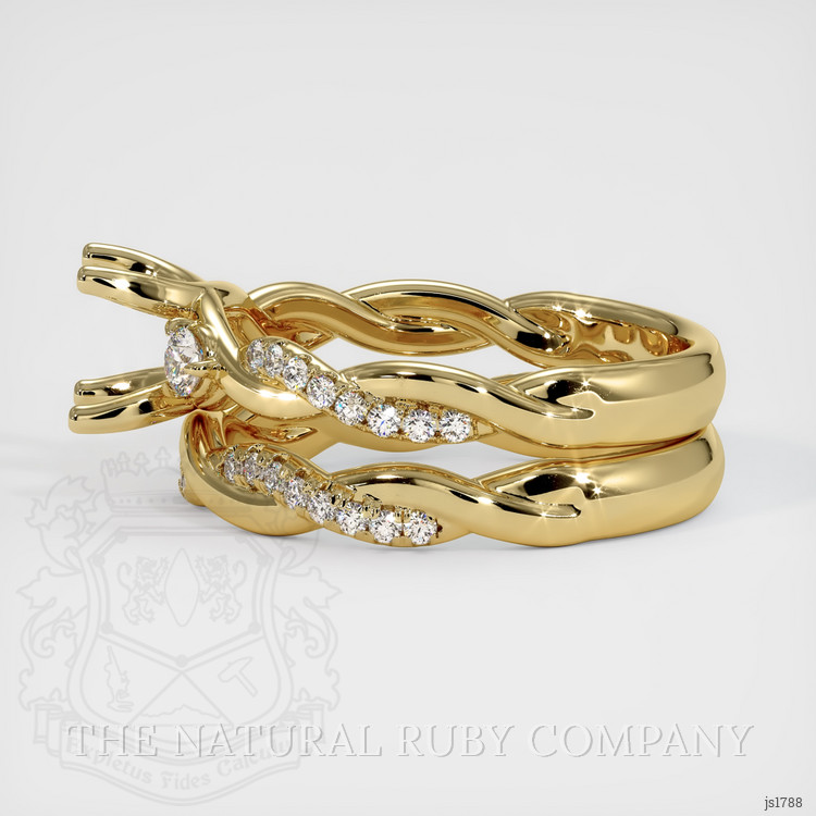 14K Yellow Gold Three Stone Ring Setting