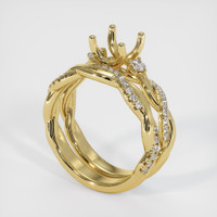 18K Yellow Gold Three Stone Ring Setting Video