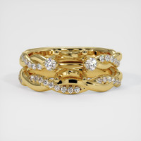 18K Yellow Gold Three Stone Ring Setting Image