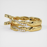 18K Yellow Gold Three Stone Ring Setting Image