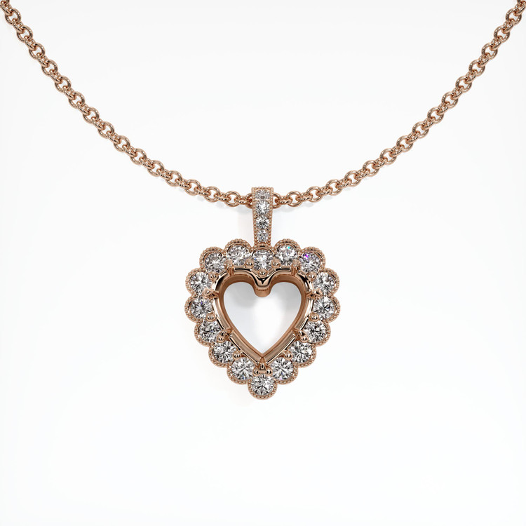 14K Rose Gold Antique Style Pendant Setting