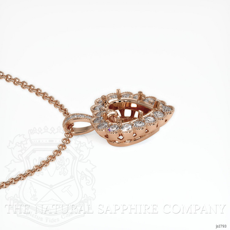 14K Rose Gold Antique Style Pendant Setting