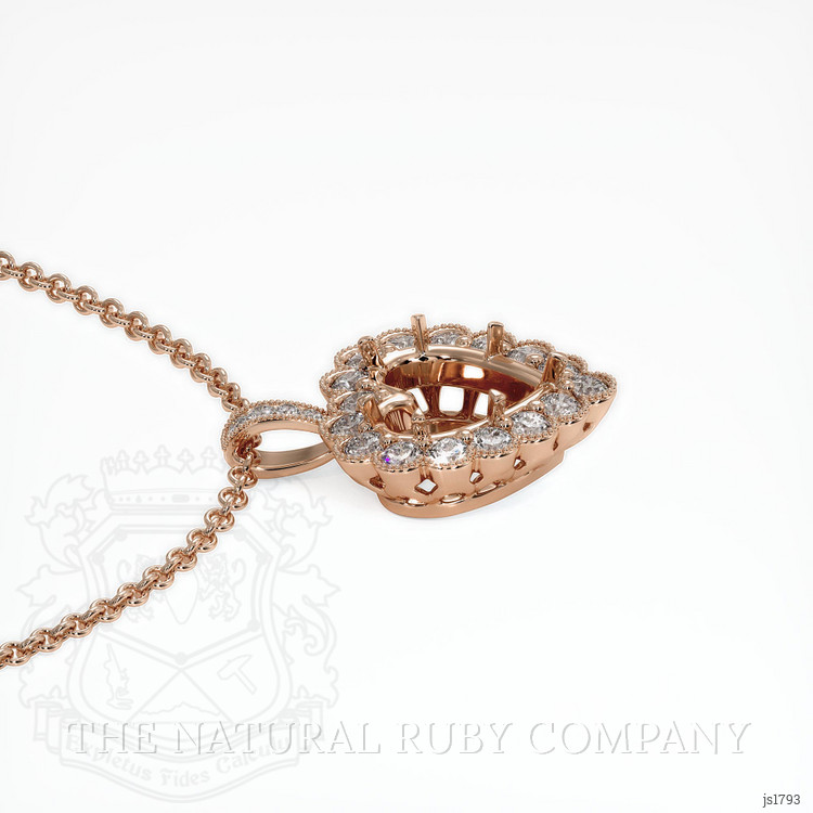 14K Rose Gold Antique Style Pendant Setting