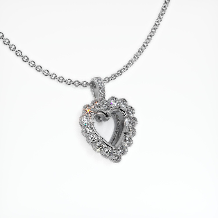 14K White Gold Antique Style Pendant Setting