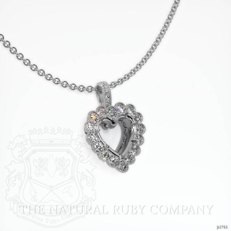 14K White Gold Antique Style Pendant Setting