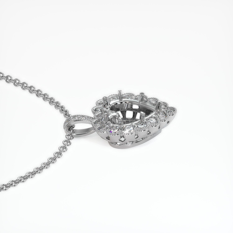 14K White Gold Antique Style Pendant Setting