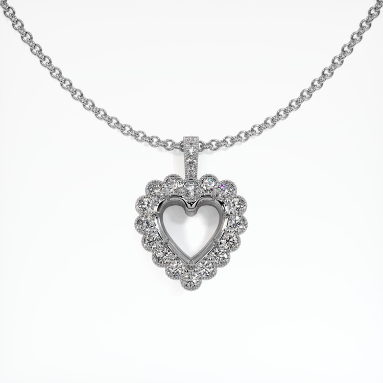 18K White Gold Antique Style Pendant Setting