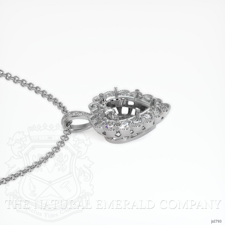 18K White Gold Antique Style Pendant Setting