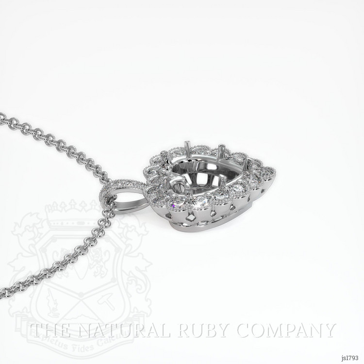 18K White Gold Antique Style Pendant Setting