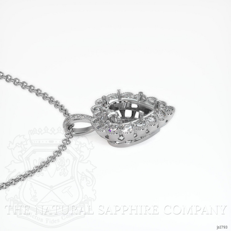 18K White Gold Antique Style Pendant Setting