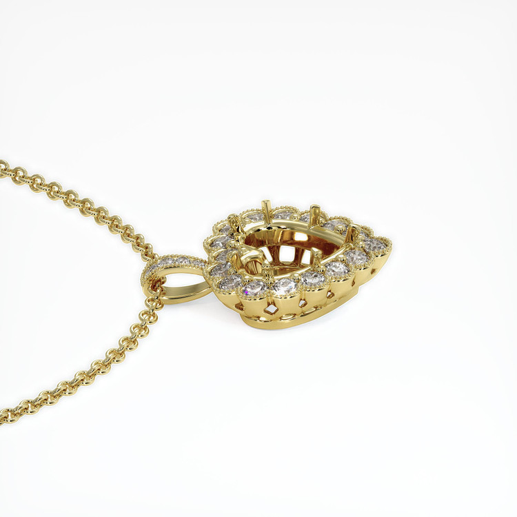 14K Yellow Gold Antique Style Pendant Setting