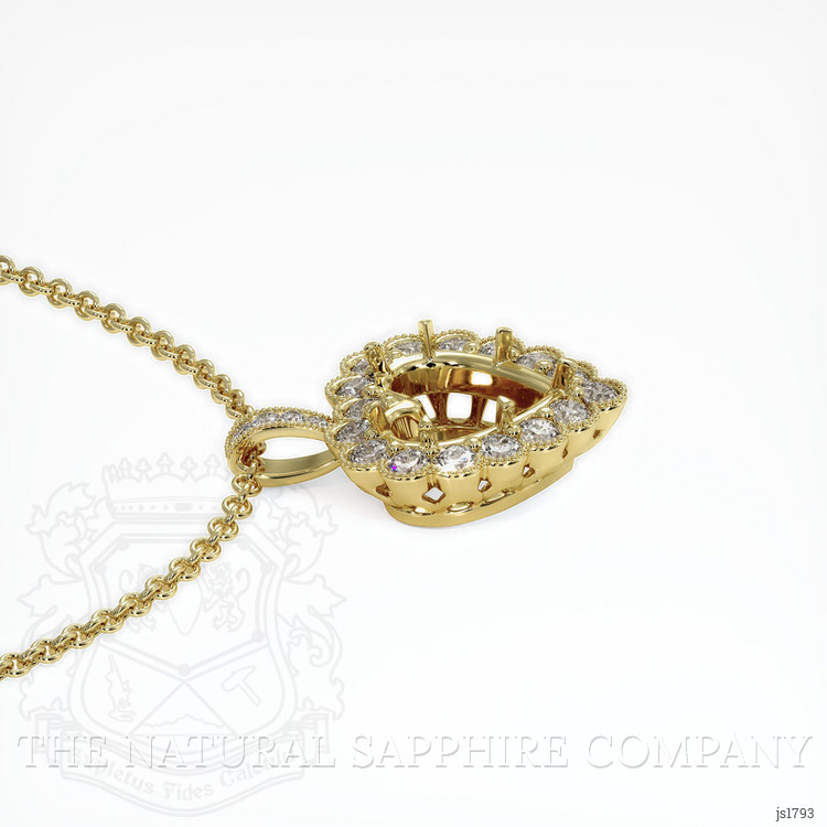 18K Yellow Gold Antique Style Pendant Setting