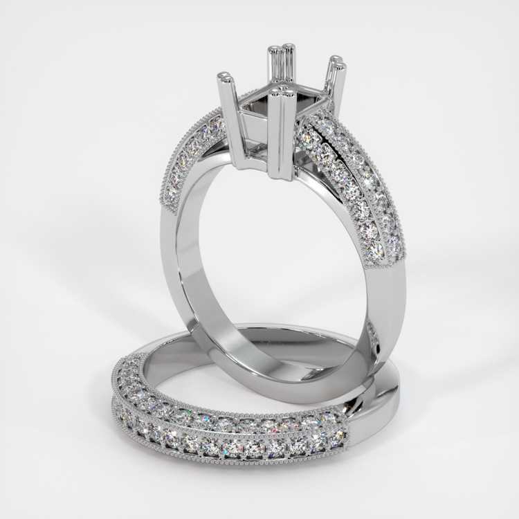 Platinum 950 Pave Ring Setting