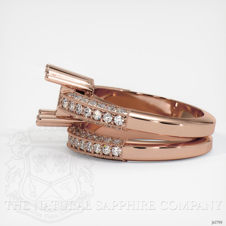14K Rose Gold Pave Ring Setting