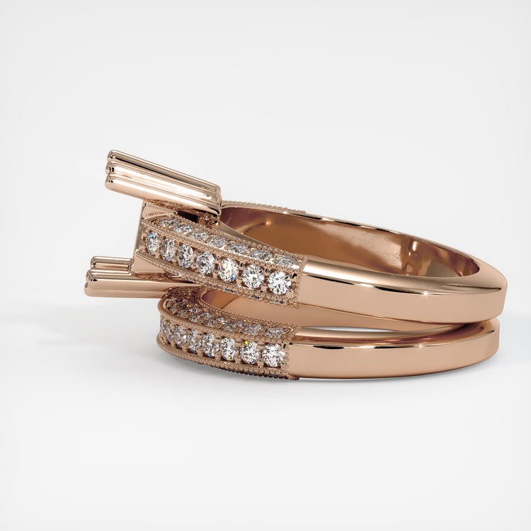 18K Rose Gold Pave Ring Setting