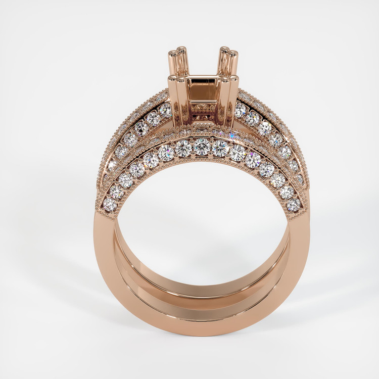 18K Rose Gold Pave Ring Setting