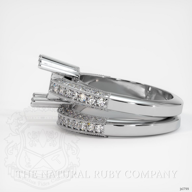 14K White Gold Pave Ring Setting