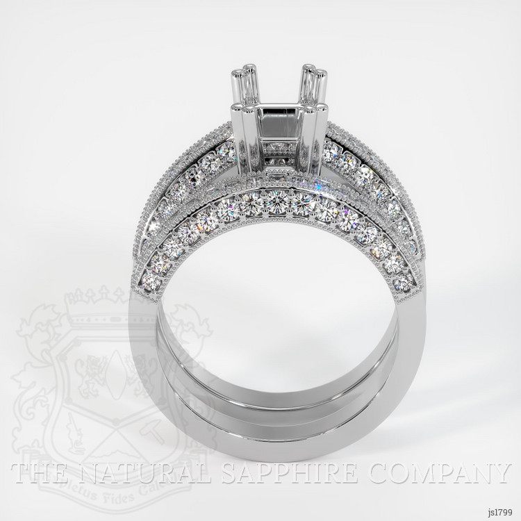 14K White Gold Pave Ring Setting
