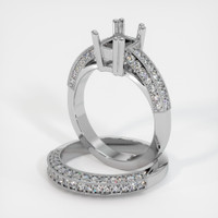 14K White Gold Pave Ring Setting Image