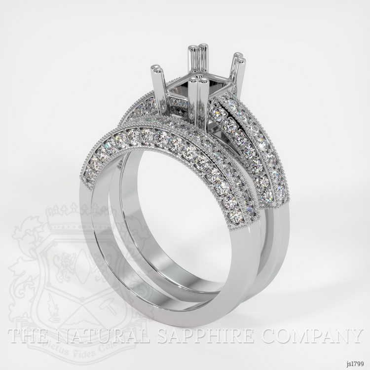 18K White Gold Pave Ring Setting