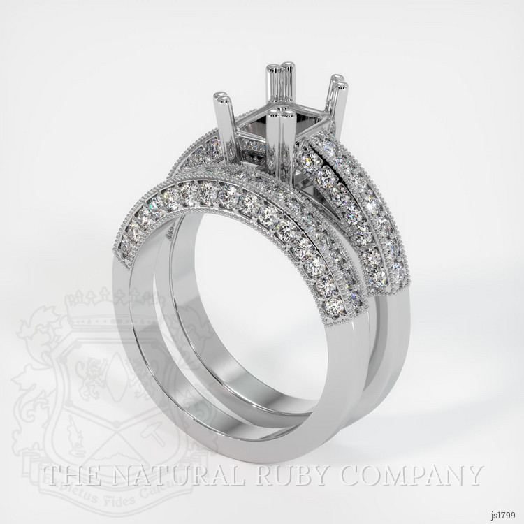 18K White Gold Pave Ring Setting