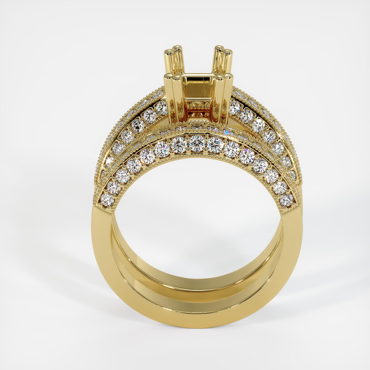 14K Yellow Gold Pave Ring Setting