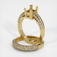 14K Yellow Gold Pave Ring Setting Image