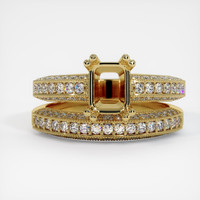 18K Yellow Gold Pave Ring Setting Image