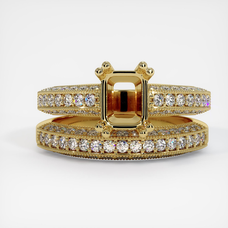 18K Yellow Gold Pave Ring Setting