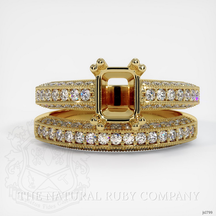 18K Yellow Gold Pave Ring Setting